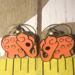 New Boutique Collection Peach Enamel Elephant Stud